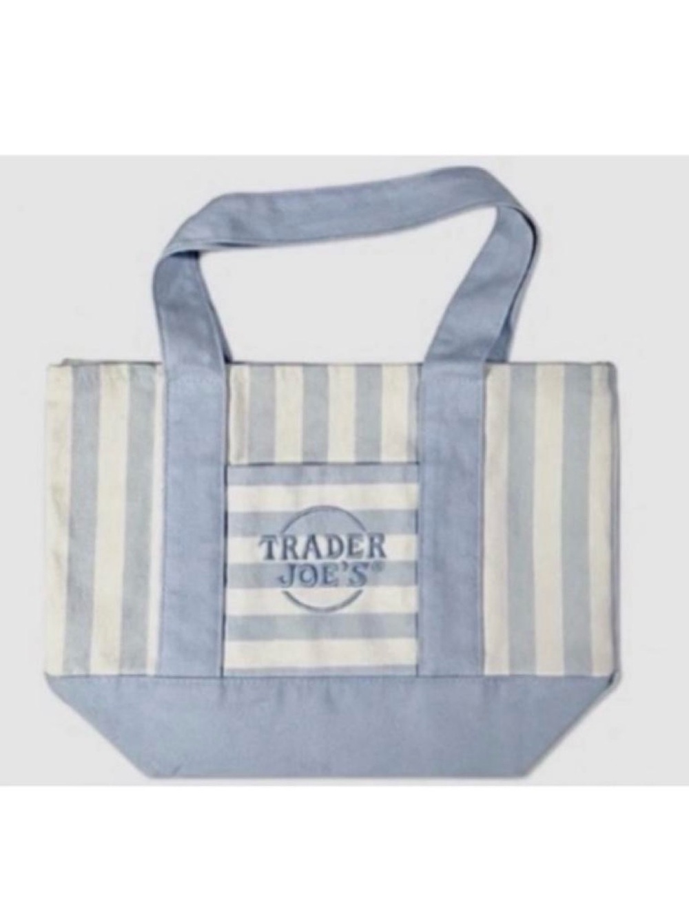 Trader Joes NEW Pastel Stripe Canvas mini  Tote Bag (pick a color)